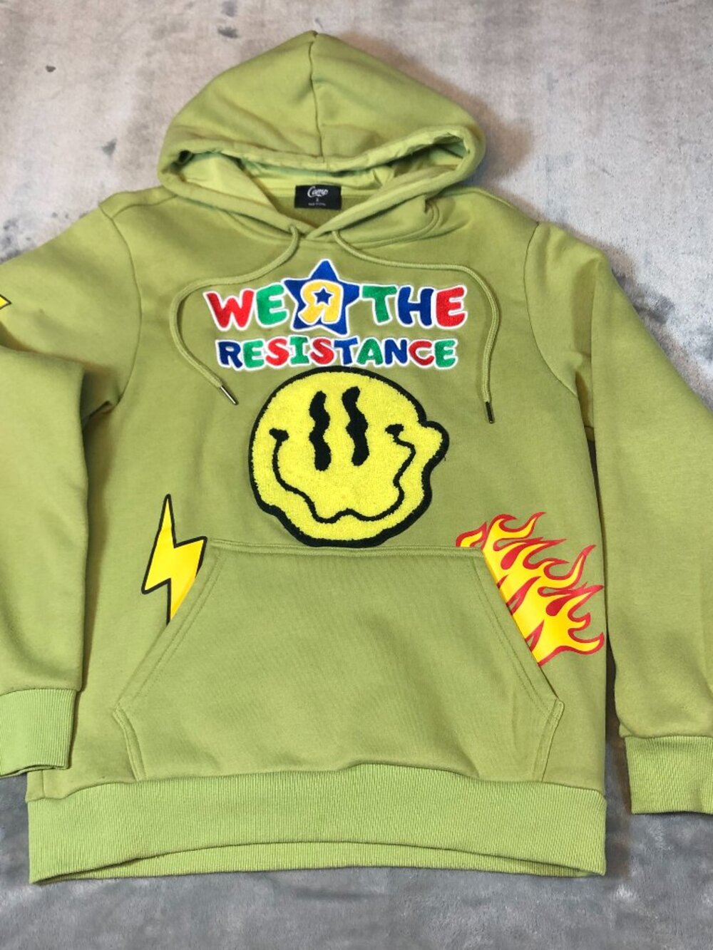 Camp Embroidered We R The Resistance Pullover Hoodie Size Small